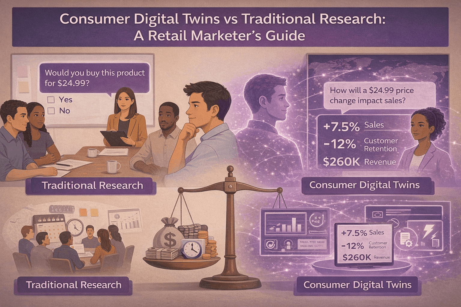 Consumer Digital Twins vs Traditional Research: A Retail Marketer's Guide
